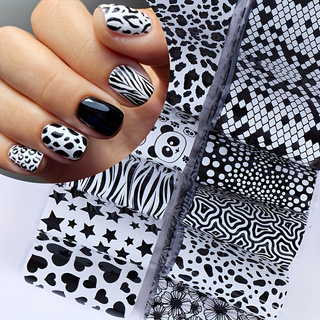 Nail Art Zebra Design - 10 feuilles de transfert pour ongles