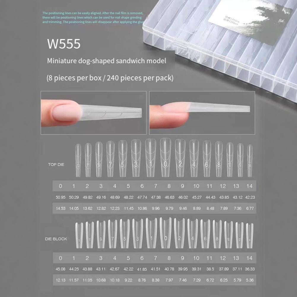 Nail Extension Form - 240 pièces Sandwich double forme d'ongle