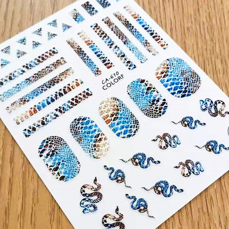 Nail Art Zebra Design - Autocollants 3D motif peau de zèbre