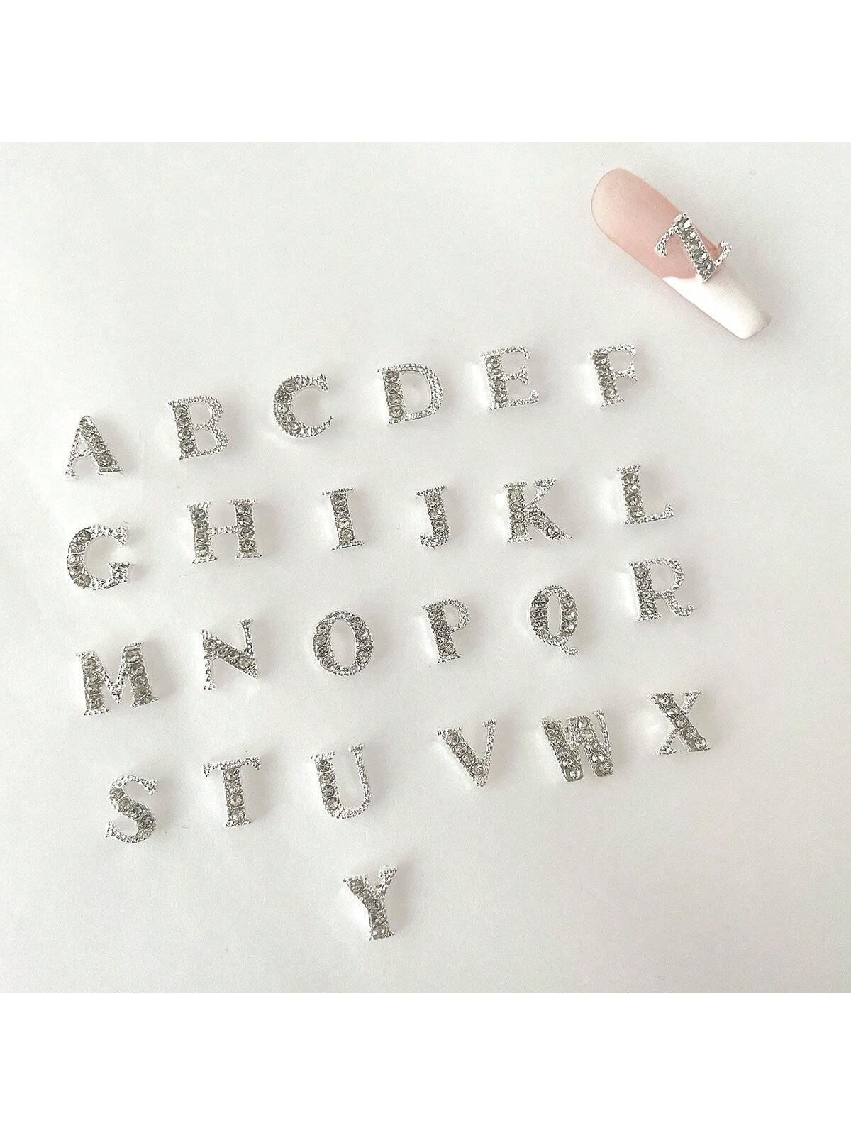 Nail Art Zone - Strass argentés en forme d'alphabet A