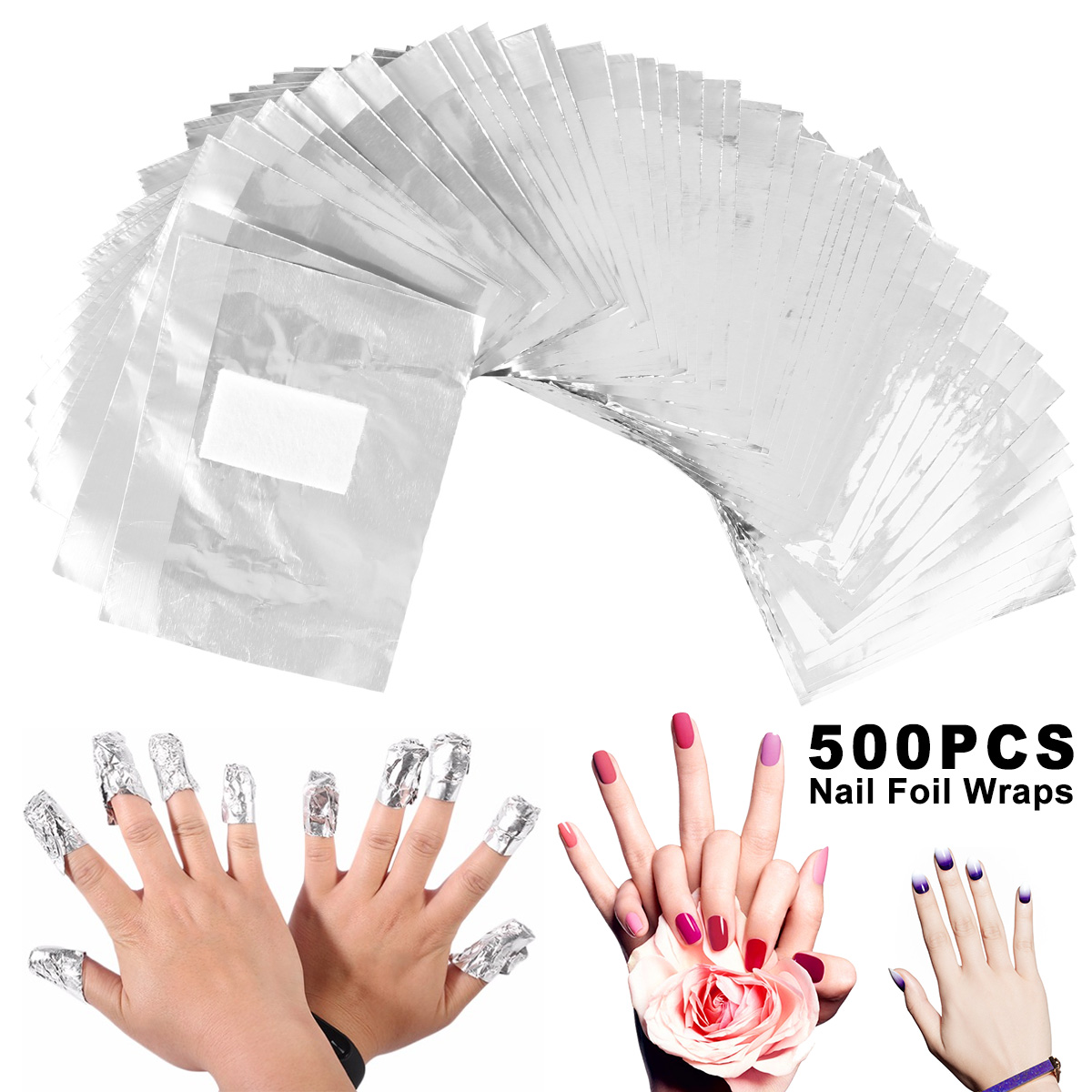 Nail Art Remove - 500/1000 pièces feuille d'aluminium Gel dissolvant