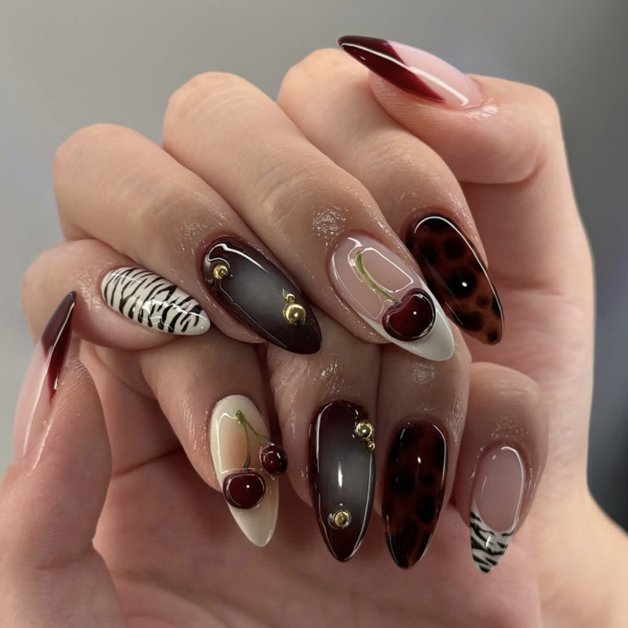24 faux ongles à presser, form - Nail Art Burgundy avis et prix