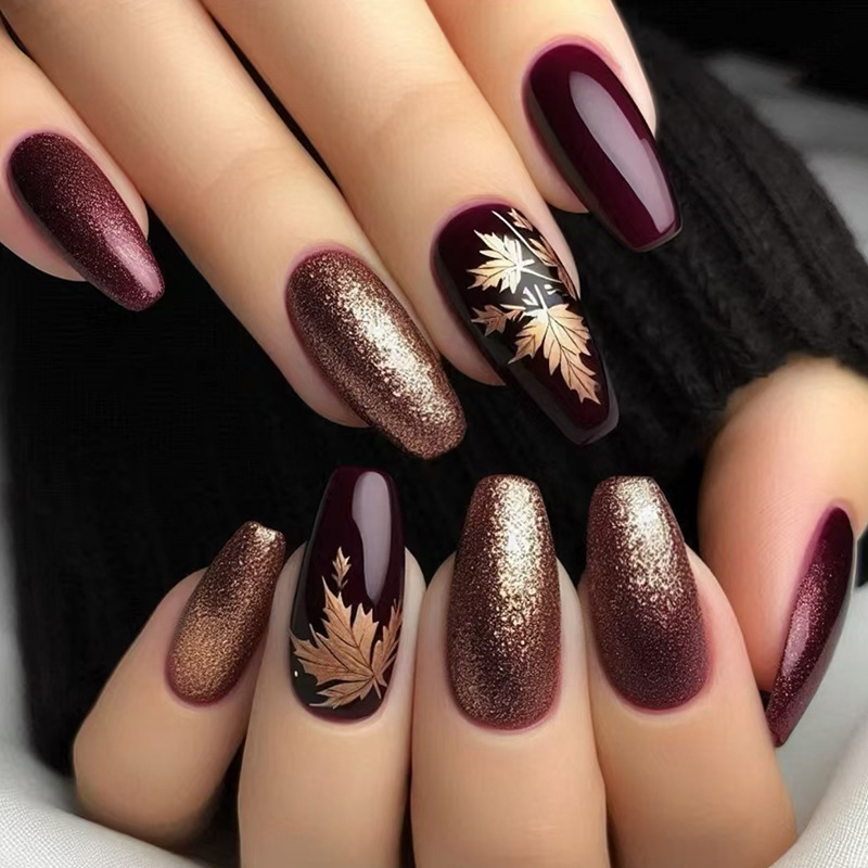 24 pièces élégant bordeaux pai - Nail Art Burgundy avis et prix
