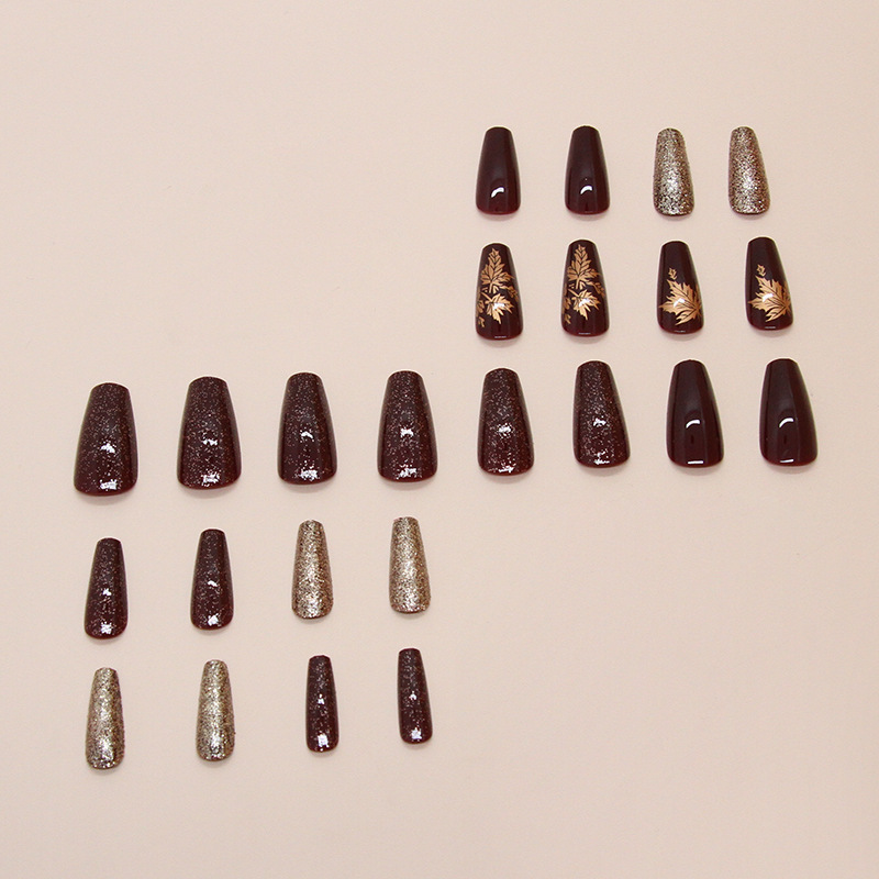24 pièces élégant bordeaux pai - Nail Art Burgundy avis et prix