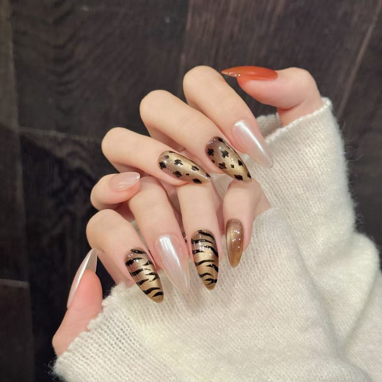 10 pièces à la main amande pre - Nail Art Zebra Design avis et prix