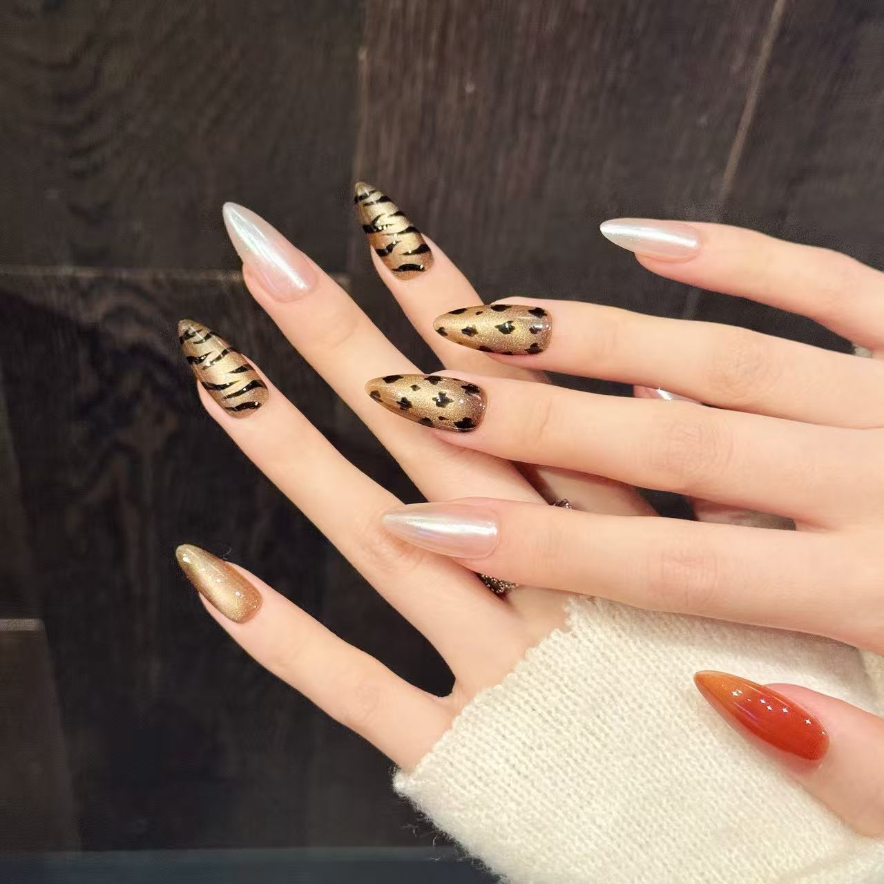 10 pièces à la main amande pre - Nail Art Zebra Design avis et prix