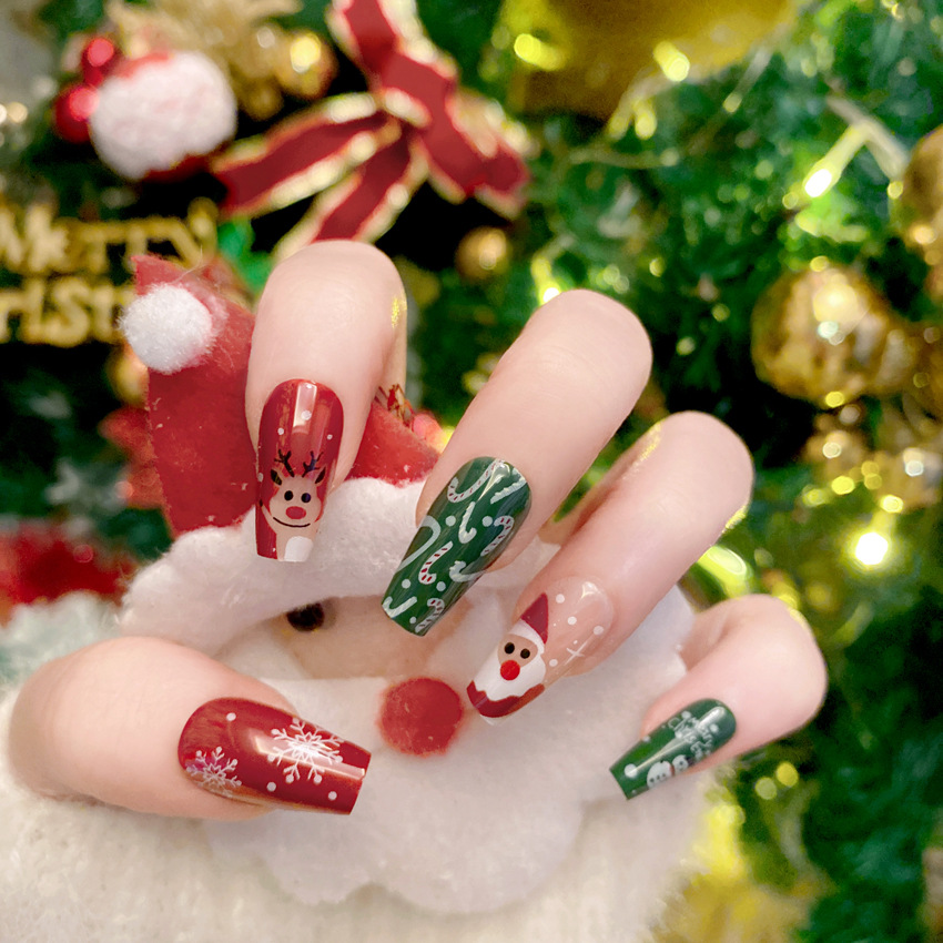 Faux ongles de Noël N64.Cartoo - Nail Art Burgundy avis et prix