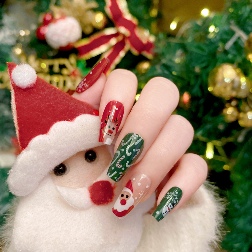 Faux ongles de Noël N64.Cartoo - Nail Art Burgundy avis et prix