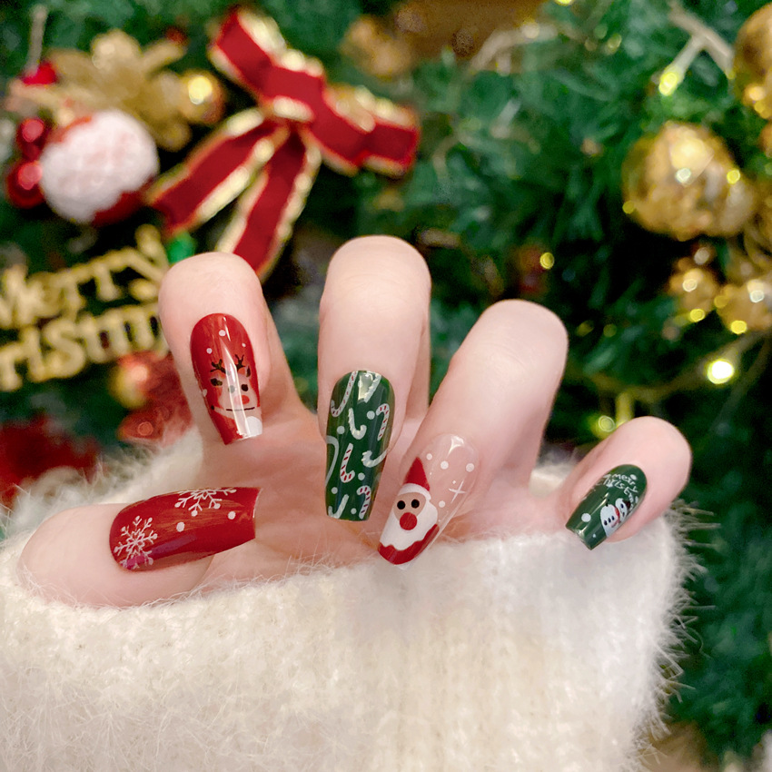 Faux ongles de Noël N64.Cartoo - Nail Art Burgundy avis et prix