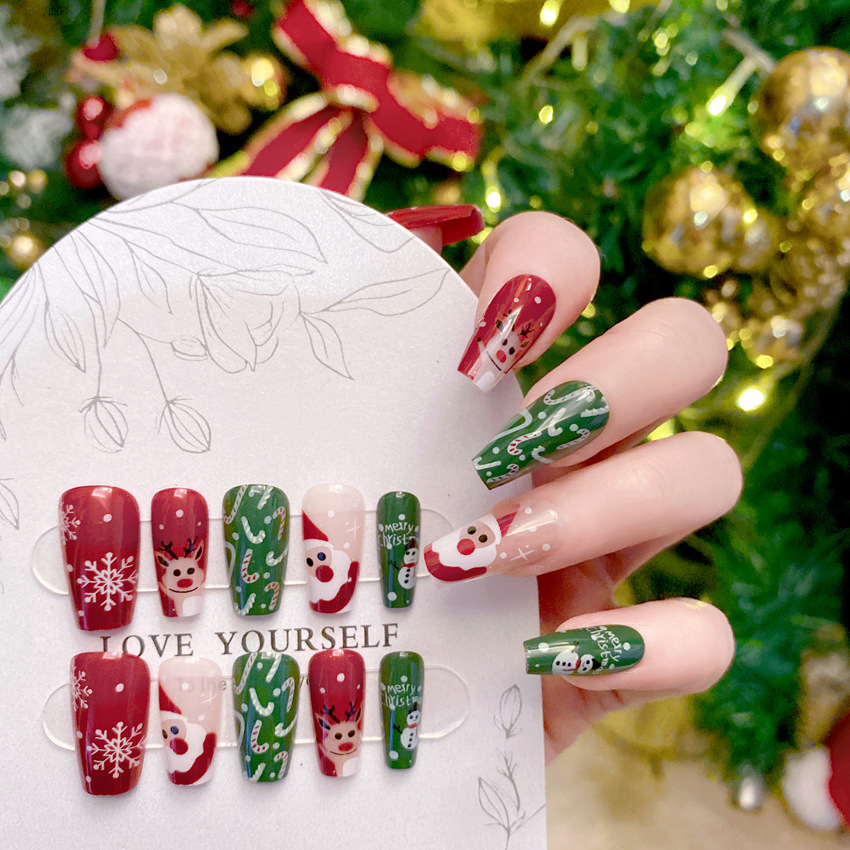Faux ongles de Noël N64.Cartoo - Nail Art Burgundy avis et prix