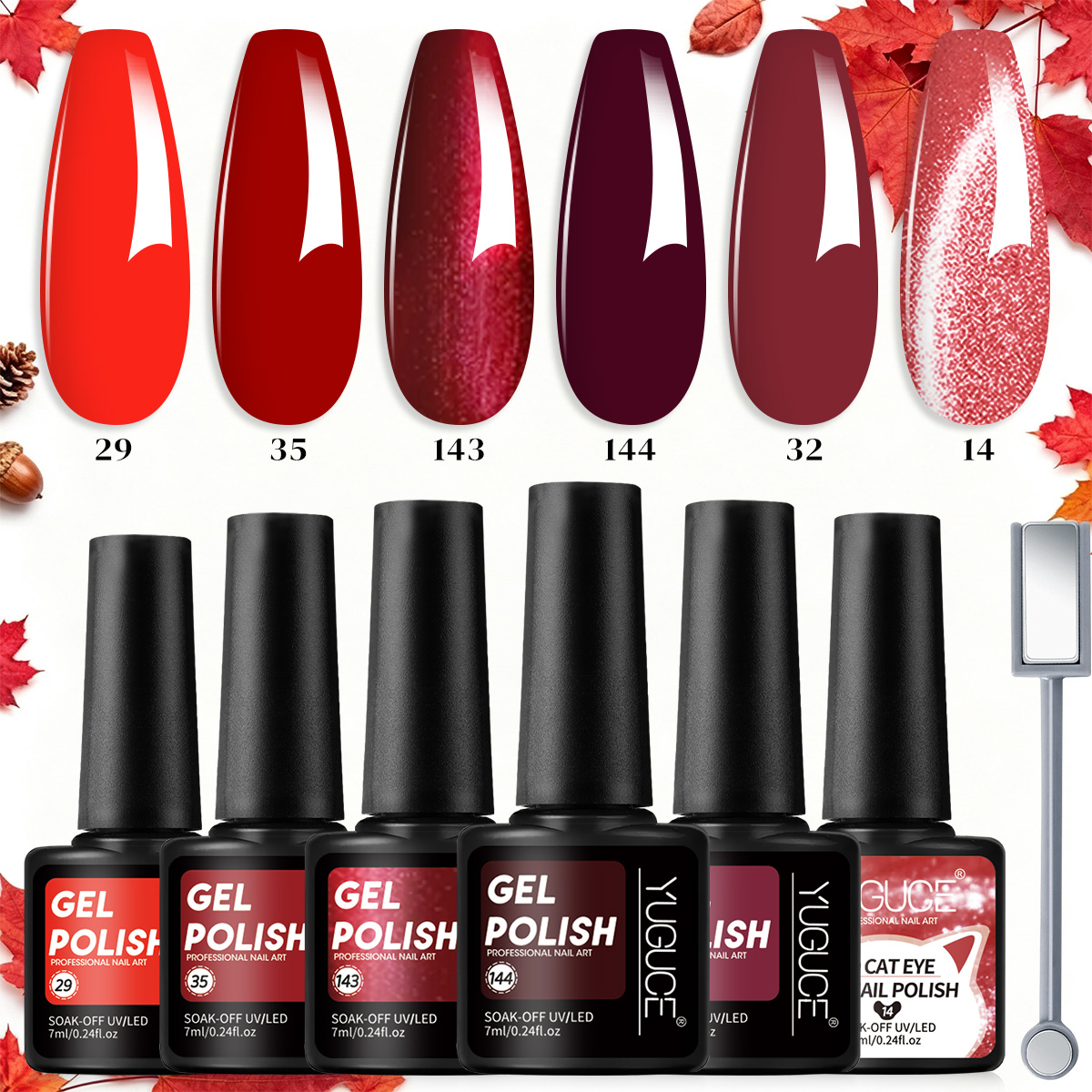 Ensemble de 7 vernis à ongles  - Nail Art Red Wine Cat Eye avis et prix