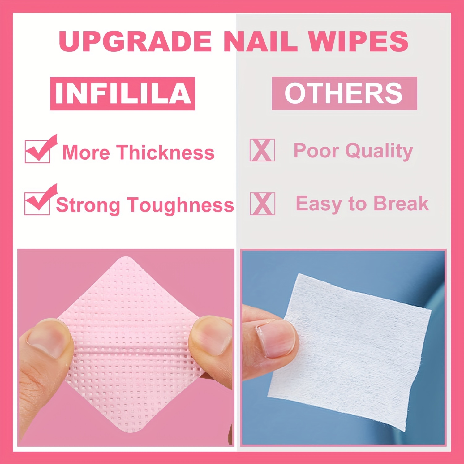 20/600 pièces lingettes à ongl - Nail Art Remove avis et prix