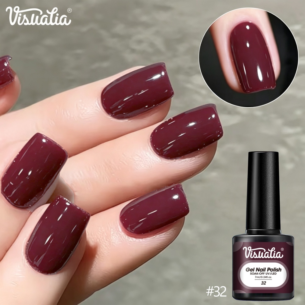 Visuatia Gel à ongles rouge bo - Nail Art Burgundy avis et prix