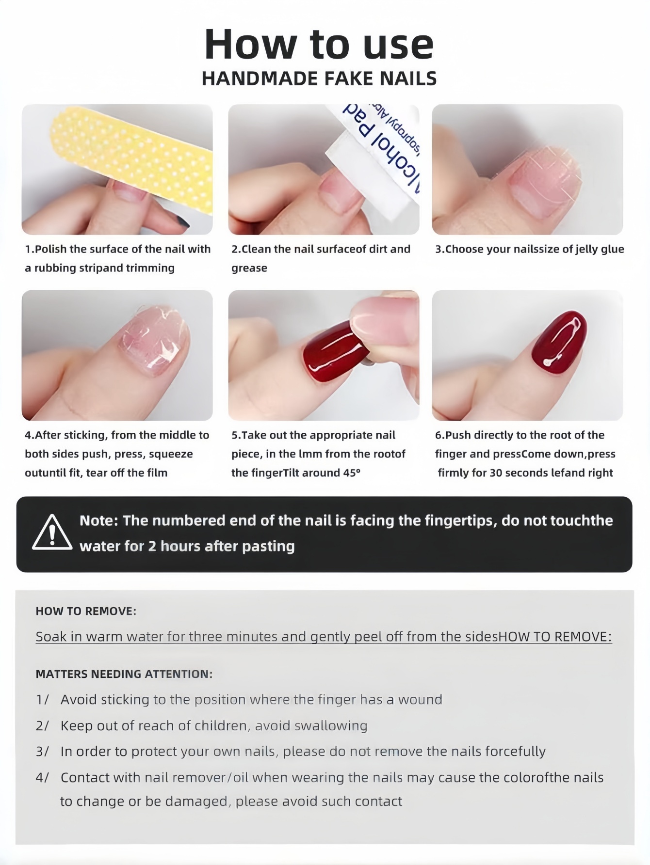 10 pièces de faux ongles longs - Nail Art Burgundy avis et prix
