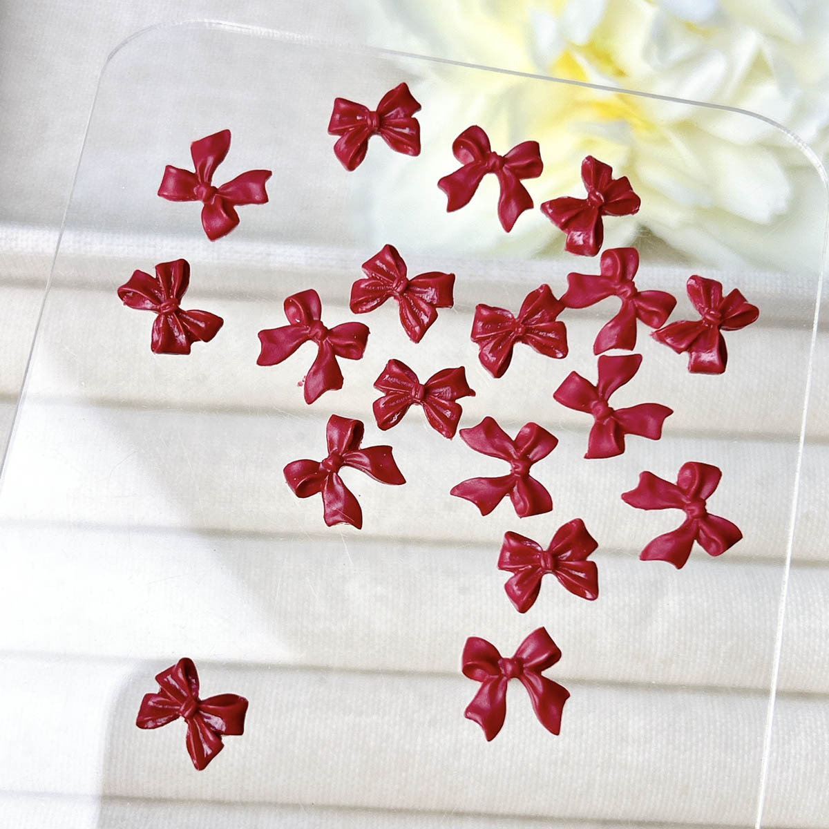 50 pièces bordeaux 3D acryliqu - Nail Art Burgundy avis et prix